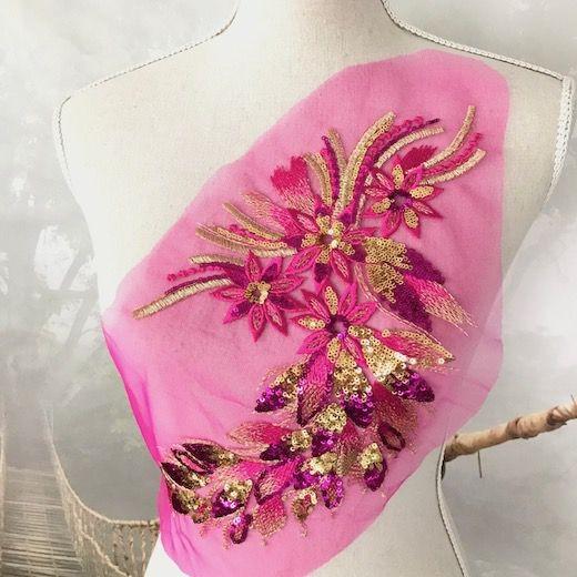 スパンコール チュールモチーフ立体的 キラキラ 3d 花 刺繍 手作り 衣装 装飾 ピンク ビーズ バトンモチーフ 社交ダンス レオタード B1 1 Elisabeth Smile Craft Shop 通販 Yahoo ショッピング