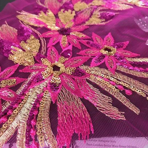 スパンコール チュールモチーフ立体的 キラキラ 3d 花 刺繍 手作り 衣装 装飾 ピンク ビーズ バトンモチーフ 社交ダンス レオタード B1 1 Elisabeth Smile Craft Shop 通販 Yahoo ショッピング