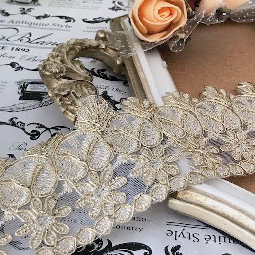 レース ゴールド チュールレース トリム 花模様 衣装 レオタード ドレス 金色 ドレス 装飾 手作り ベリーダンス バレー 社交ダンス ヘア飾り 衣装作り B1 1 Elisabeth Smile Craft Shop 通販 Yahoo ショッピング