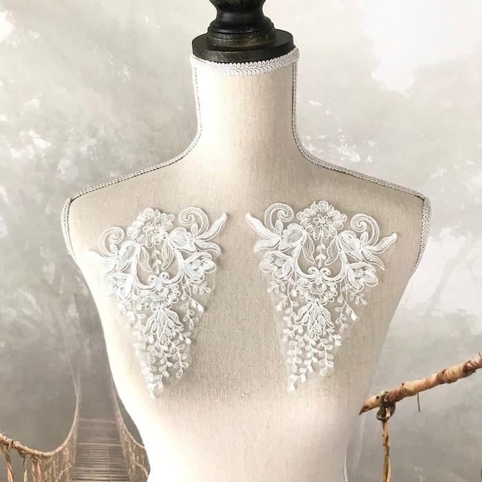 衣装 モチーフ 装飾 ドレス ウエディング モチーフレース チュール