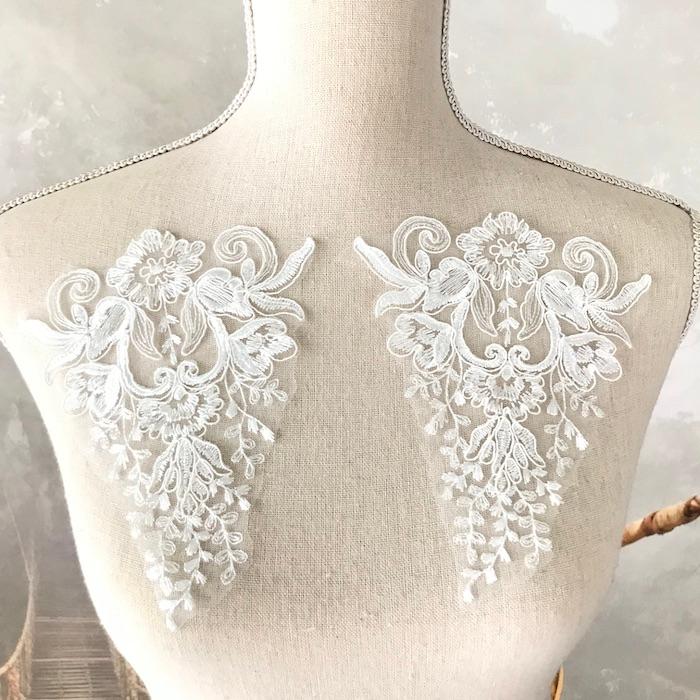 衣装 モチーフ 装飾 ドレス ウエディング モチーフレース チュール