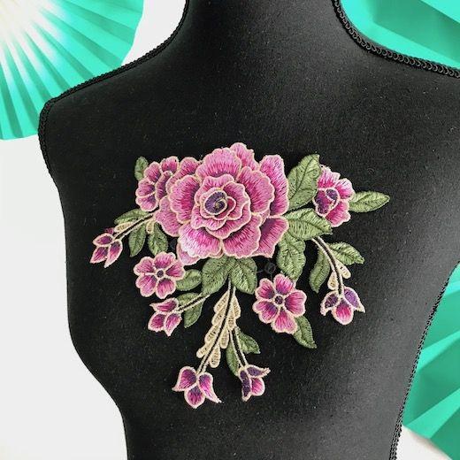 バラ モチーフ アップリケ 薔薇模様 レオタード 装飾 紫 パープル 衣装 手作り 装飾 バレエ レオタード ベリーダンス 素材 材料 花柄 エレガント 1 Elisabeth Smile Craft Shop 通販 Yahoo ショッピング