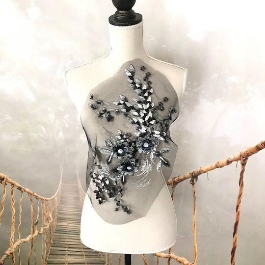 新品未使用正規品 モチーフレース 黒 3d 立体的 ビーズ付き レオタードモチーフ ストーン付き 刺繍 コスプレ ブラック 社交ダンス ダンス衣装 Babylonrooftop Com Au