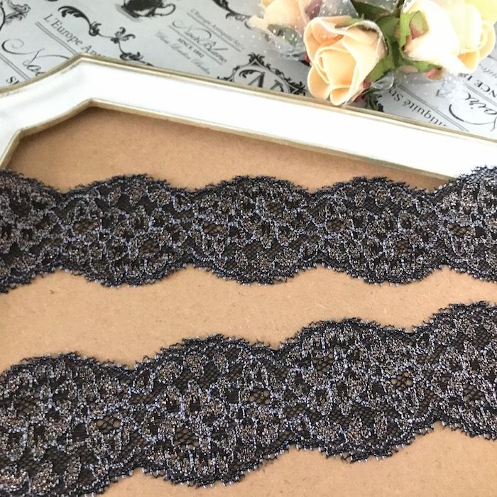 レース リボン 手芸 花柄 ブラック 黒 ストレッチ 花レース 装飾 衣装 服飾 伸縮性 ラメ入り 素材 材料 B6 1 Elisabeth Smile Craft Shop 通販 Yahoo ショッピング