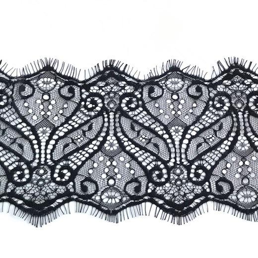 レース リボン 幅広 手芸 黒 チュールレース ブラック : Elisabeth