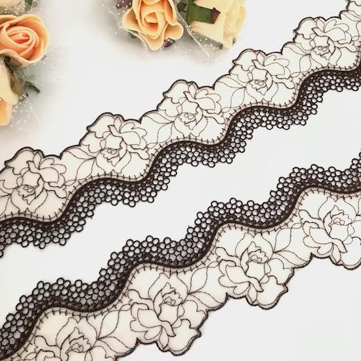 レース リボン 花 手芸 バラ オーガンジー チュールレース 刺繍レース