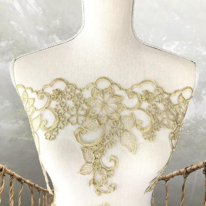 レース リボン 手芸 花レース 花模様 バラレース ゴールド