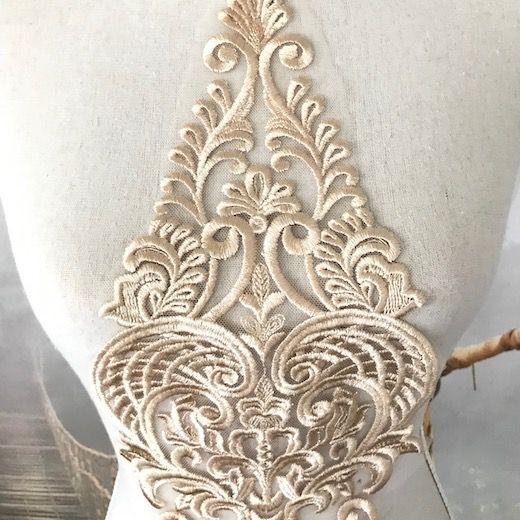 モチーフ ゴールド ベージュ チュールモチーフ ロココ調 バロック 花模様 特大 刺繍モチーフ レオタード 装飾 金色 衣装 手作り バレエ ベリーダンス 衣装作り C2 1 Elisabeth Smile Craft Shop 通販 Yahoo ショッピング