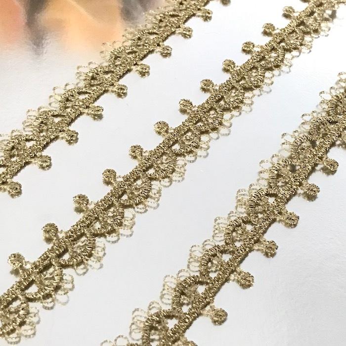 レース 手芸 ゴールド ケミカルレース リボン 衣装 服飾 バレエ衣装