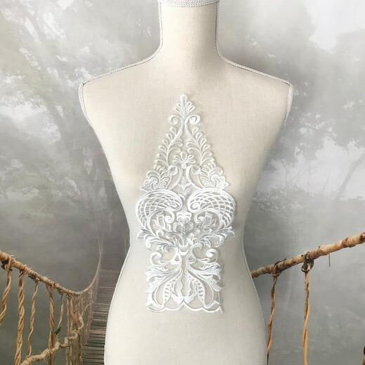 モチーフ ホワイト チュールモチーフ 花柄 刺繍モチーフ レオタード