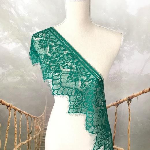 レース リボン 手芸 幅広 マツゲレース 衣装 手作り グリーン 装飾