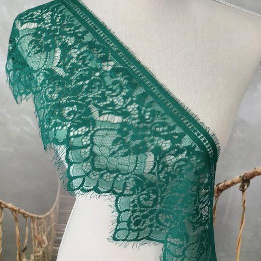 レース リボン 手芸 幅広 マツゲレース 衣装 手作り グリーン 装飾