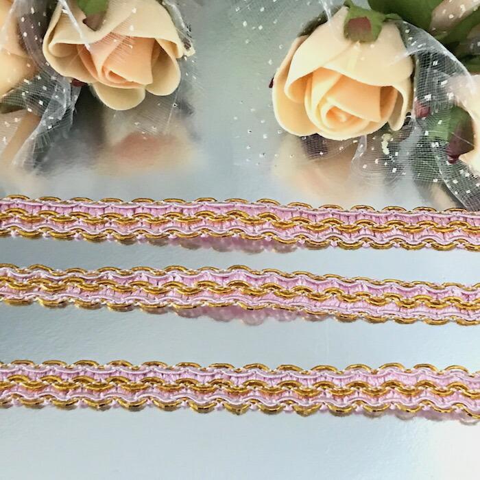 レース ゴールド ピンク 手芸 ブレード 衣装 レオタード 素材 材料