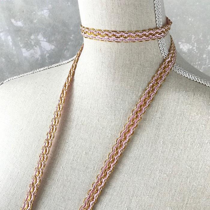 レース ゴールド ピンク 手芸 ブレード 衣装 レオタード 素材 材料