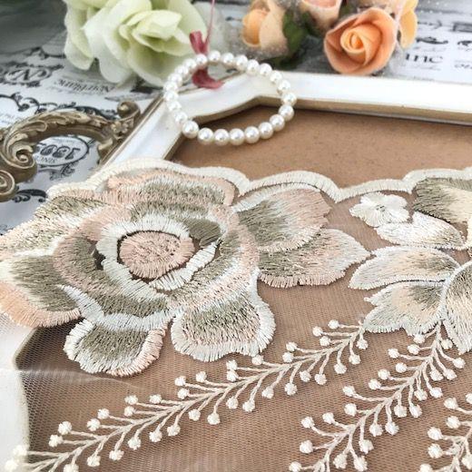 チュールモチーフ 花柄 衣装 ダンス 装飾 モチーフレース 刺繍 ハンドメイド パーツ レースモチーフ ベージュ アイボリー 衣装 材料 モチーフコスチューム C5 1 Elisabeth Smile Craft Shop 通販 Yahoo ショッピング