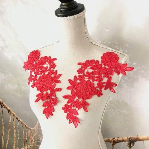 モチーフレース お花 ペアセット モチーフ アップリケ レオタード