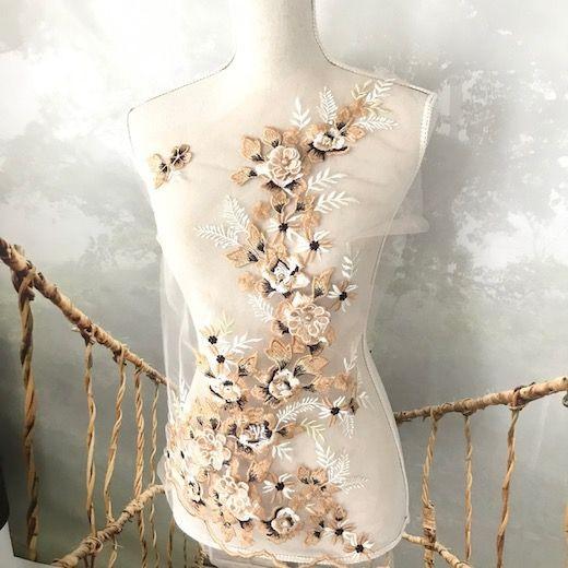 モチーフ お花 花モチーフ 特大 チュールモチーフ レオタード