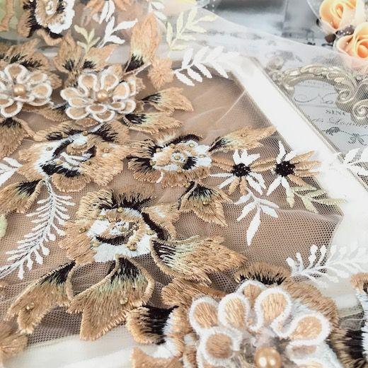 モチーフ お花 花モチーフ 特大 チュールモチーフ レオタード