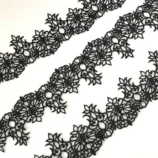 レース リボン 手芸 ケミカルレース 花 黒 ハンドメイド 素材 材料 花模様 レオタード バトンモチーフ バレエ衣装 チュチュレース D1 1 Elisabeth Smile Craft Shop 通販 Yahoo ショッピング