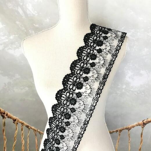 レース 幅広い チュールレース 手芸 花模様 黒 繍レース リボン 衣装作り 材料 衣装 ダンス衣装 チュールレース 花柄 バレエ衣装 チュチュレース D1 1 Elisabeth Smile Craft Shop 通販 Yahoo ショッピング