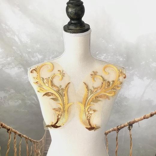 スパンコールモチーフ スパンコール ゴールド モチーフ チュール 衣装