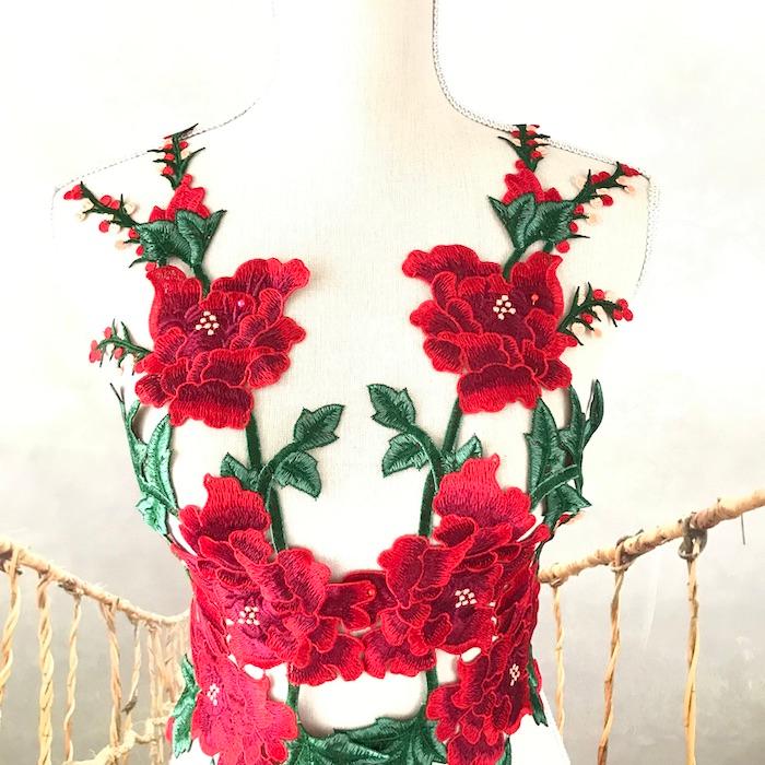 モチーフレース 花柄 薔薇 バトンモチーフ バラ モチーフ 服飾