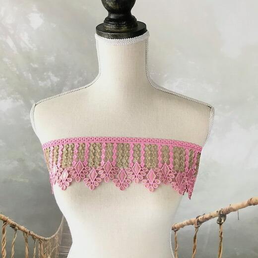 レース ピンク ゴールド 幅広 手芸 リボン 衣装 服飾 レオタード 素材
