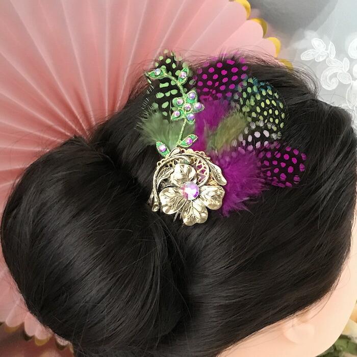 社交ダンス用バタフライヘアアクセサリー ヘア飾り ヘアアクセサリー ヘッドピース コーム 蝶々 バタフライ 羽根