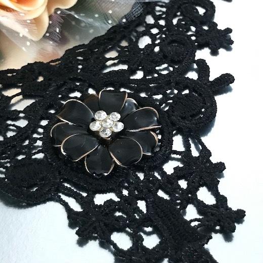 チョーカー レース レディース 黒 花チョーカー レース