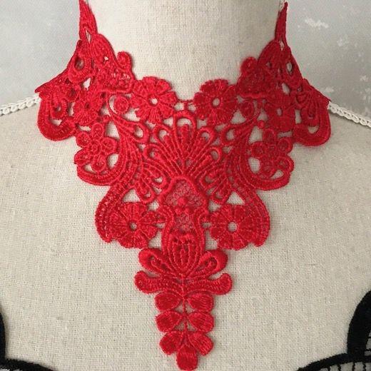 レースチョーカー チョーカー 赤 レースネックレス キラキラ レッド
