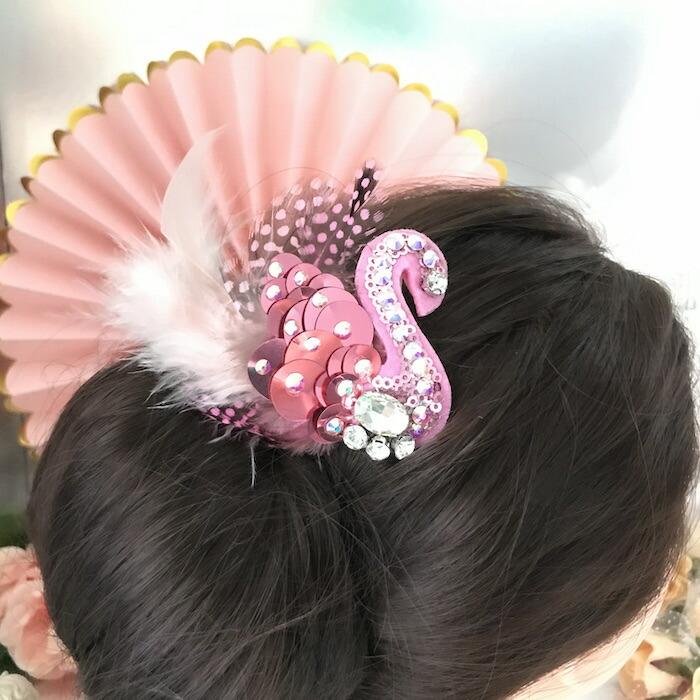 ヘア飾り ヘアアクセサリー ヘッドピース 白鳥 スワン ヘア飾り ヘアアクセサリー ヘッドピース 白鳥 スワン