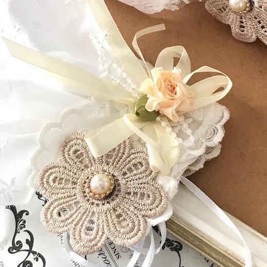 カフス アームカバー バラ付 レースカフス ロリータ ファッション