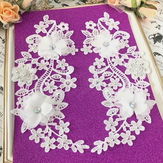 モチーフレース 花 モチーフ フラワーモチーフ ダンス レオタード バトンモチーフ 刺繍モチーフ ハンドメイド 衣装 装飾 白 En26 1 Elisabeth Smile Craft Shop 通販 Yahoo ショッピング