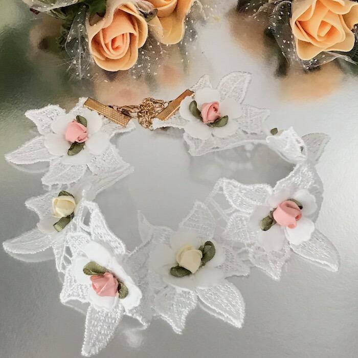 チョーカー レース レディース バラ ネックレス 花チョーカー