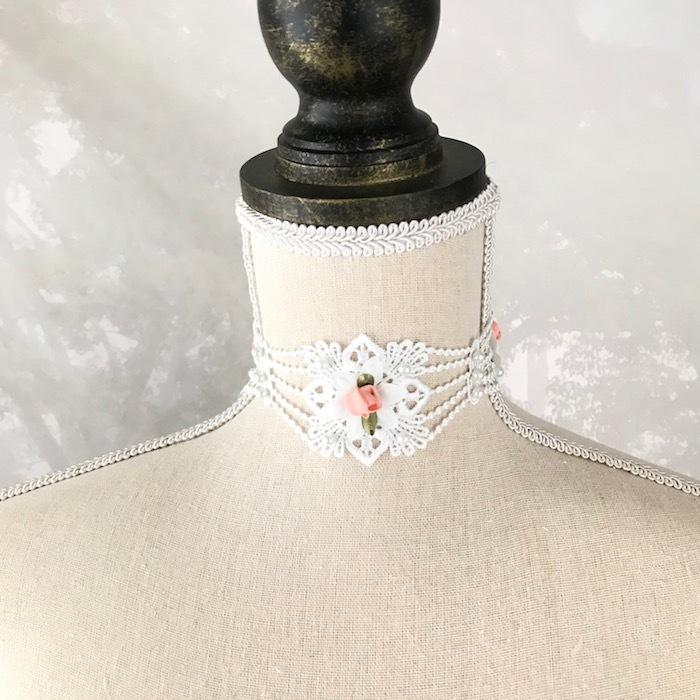 チョーカー レース レディース バラチョーカー 花チョーカー