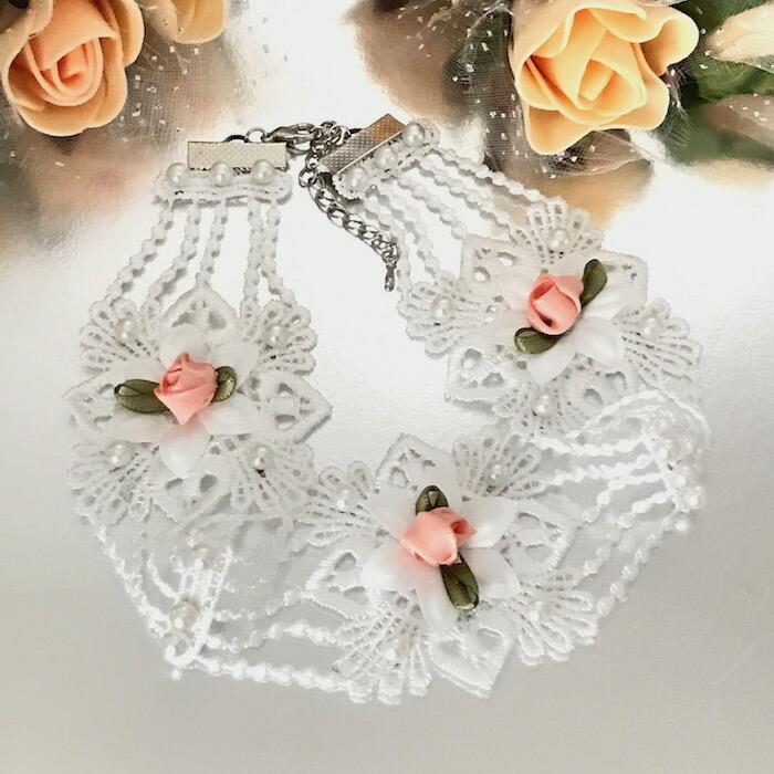 チョーカー レース レディース バラチョーカー 花チョーカー 