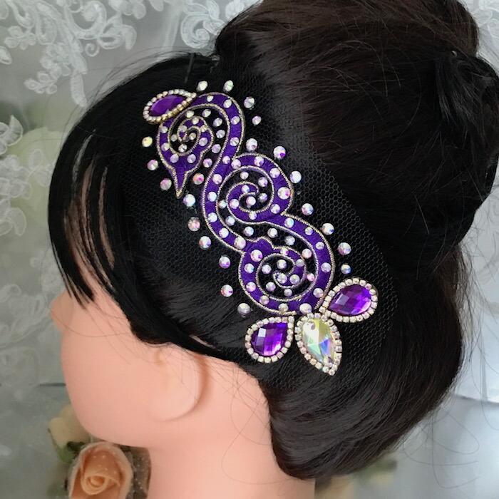 mint様　パープル系♡チャーム付きネックレス　イヤリング　髪飾り　社交ダンス mint様 パープル系♡チャーム付きネックレス イヤリング 髪飾り 社交