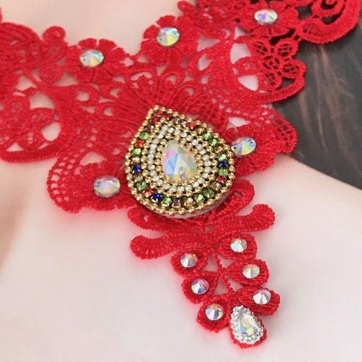 サ*ン様 1点物★ジャンポールゴルチエ★クロスレースアンティークローズチョーカー サ*ン様 1点物☆ジャンポールゴルチエ☆クロスレース