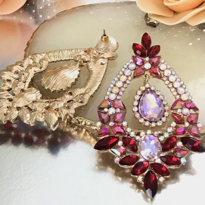 ラインストーン ピアス 衣装 イヤリング アクセサリー デザインピアス