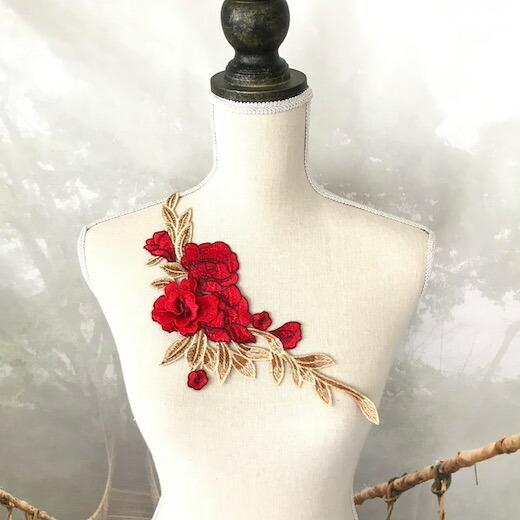 レオタード バトンモチーフ バラ 衣装 モチーフ ローズ レースモチーフ