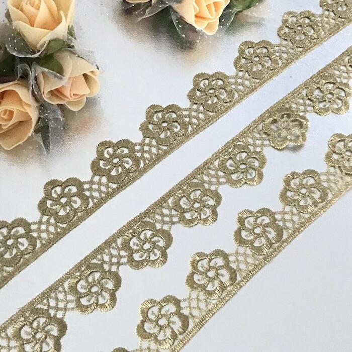レース 手芸 ゴールド 花柄 花模様 ケミカルレース リボン 衣装 服飾 バレエ衣装 メタリックレース トーション レース チュチュレース ステージ衣装 衣装作り I1 1 6118 Elisabeth Smile Craft Shop 通販 Yahoo ショッピング