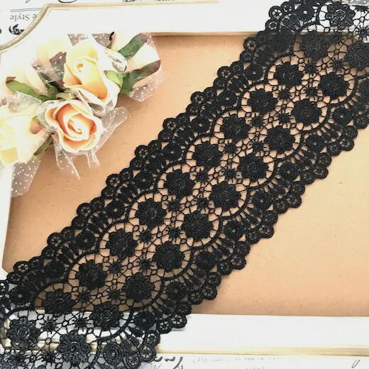 ケミカルレース 幅広い 手芸 レース 花模様 花柄 衣装 チュチュレース 衣装レース 素材 黒 ブラック トリム 手作り 装飾 バレエ衣装 J1 1 Elisabeth Smile Craft Shop 通販 Yahoo ショッピング
