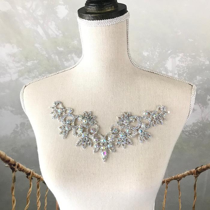 フラワー ラインストーンモチーフ 衣装 装飾 オーロラ 花 モチーフ