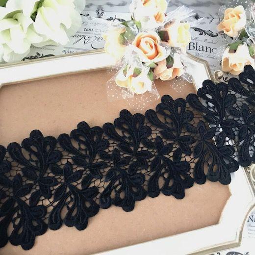 レース 花模様 ケミカル レース 黒 ハンドメイド パーツ 薔薇 リボン 素材 材料 レオタード バトンモチーフ Lc1 1 Elisabeth Smile Craft Shop 通販 Yahoo ショッピング