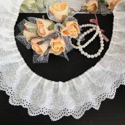 フリルレース 白 レース フリル リボン ハンドメイド 装飾 パーツ 手作り ハンドメイド 衣装作り ホワイト Lc1 1 Elisabeth Smile Craft Shop 通販 Yahoo ショッピング