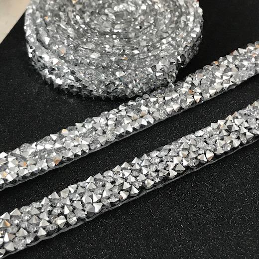 ラインストーン シルバー 衣装 ダンス 装飾 ネックライン ライン