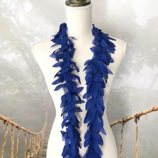 リボン レース 花 立体感 ブレード シフォン ロイヤルブルー リボン レース 花 立体感 ブレード シフォン ロイヤルブルー