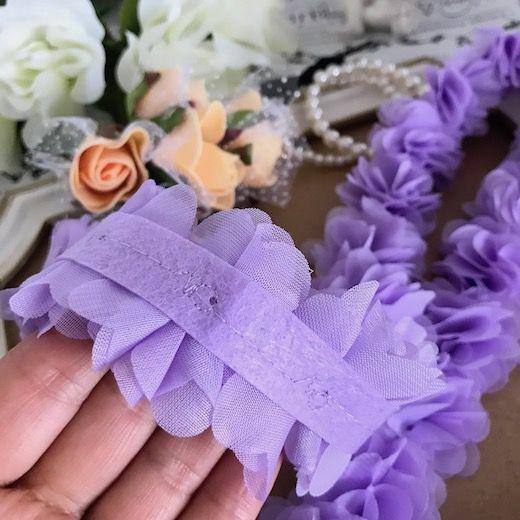 リボン レース 花 立体感 ブレード シフォン リボン 紫 パーツ 衣装 レオタード バトントワリング 装飾 Lc7 1 Elisabeth Smile Craft Shop 通販 Yahoo ショッピング