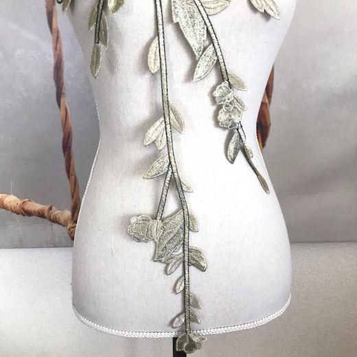 モチーフ ゴールド バラ 刺繍 ハンドメイド パーツ 薔薇 : Elisabeth