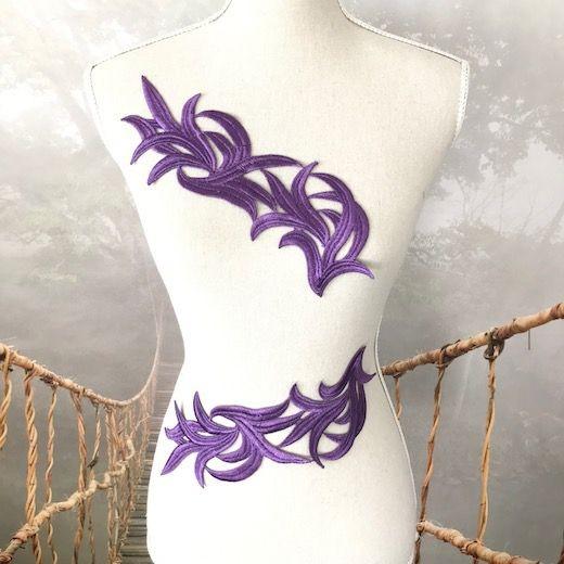 モチーフレース 紫 レオタード モチーフ ダンス パーツ 装飾 衣装